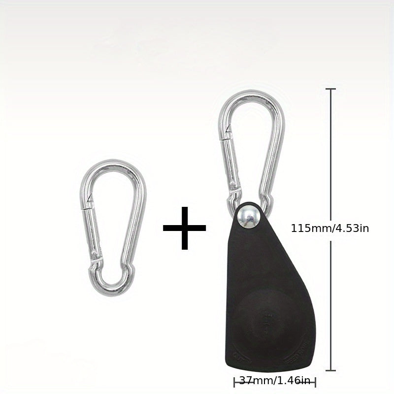 2pcs Outdoor Rope Pulley Adjuster Metal Lifting Hook