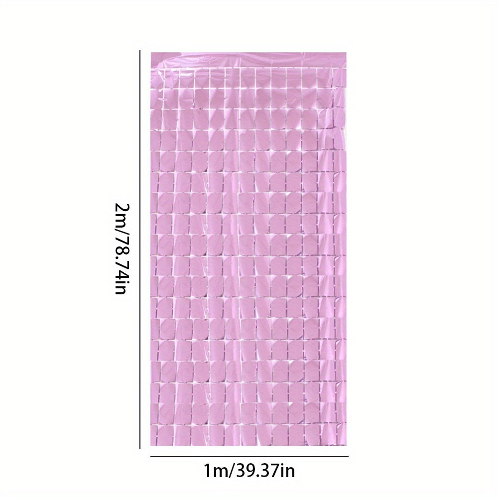 2pcs Square Bright Rain Silk Curtains Home Room Decoration