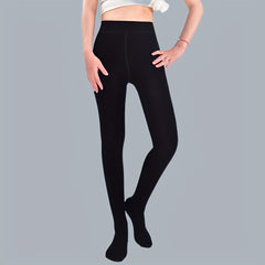 Plush Lined Tights Opaque Hi-Waist Thermal Leggings Women's Stockings