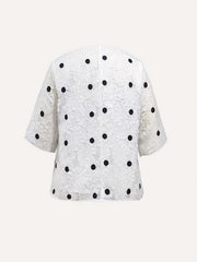  Floral Pattern Split Sleeve Top