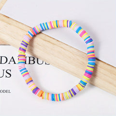 Bohemian Colorful Soft Clay Beaded Bracelet for Women