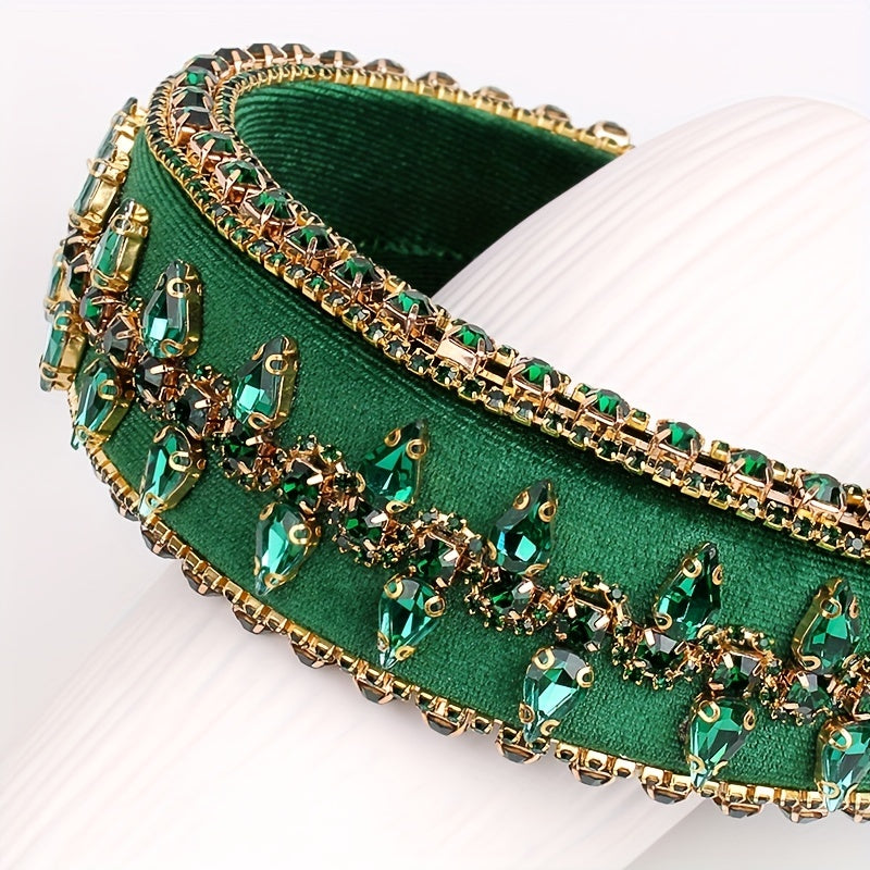 Baroque Crystal Headband Rhinestone Brim Head Hoop Vintage Hair Accessories