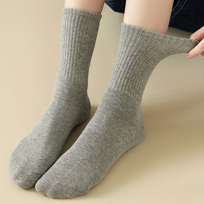 6 Pairs Striped Crew Socks Comfy & Breathable Sports Socks Women's Stockings
