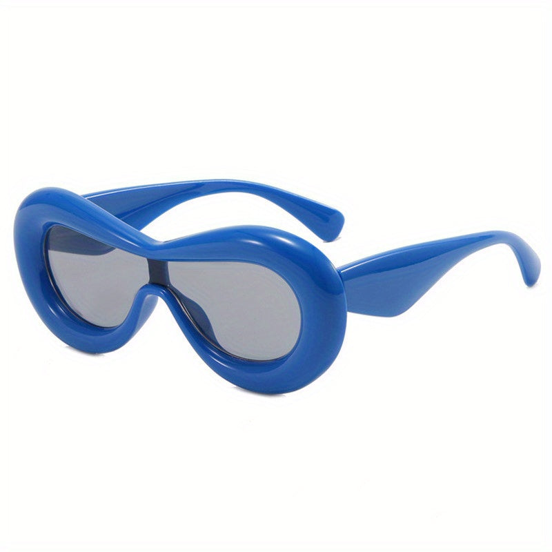 Vintage Oval Sunglasses for Women Gradient Thick Frame