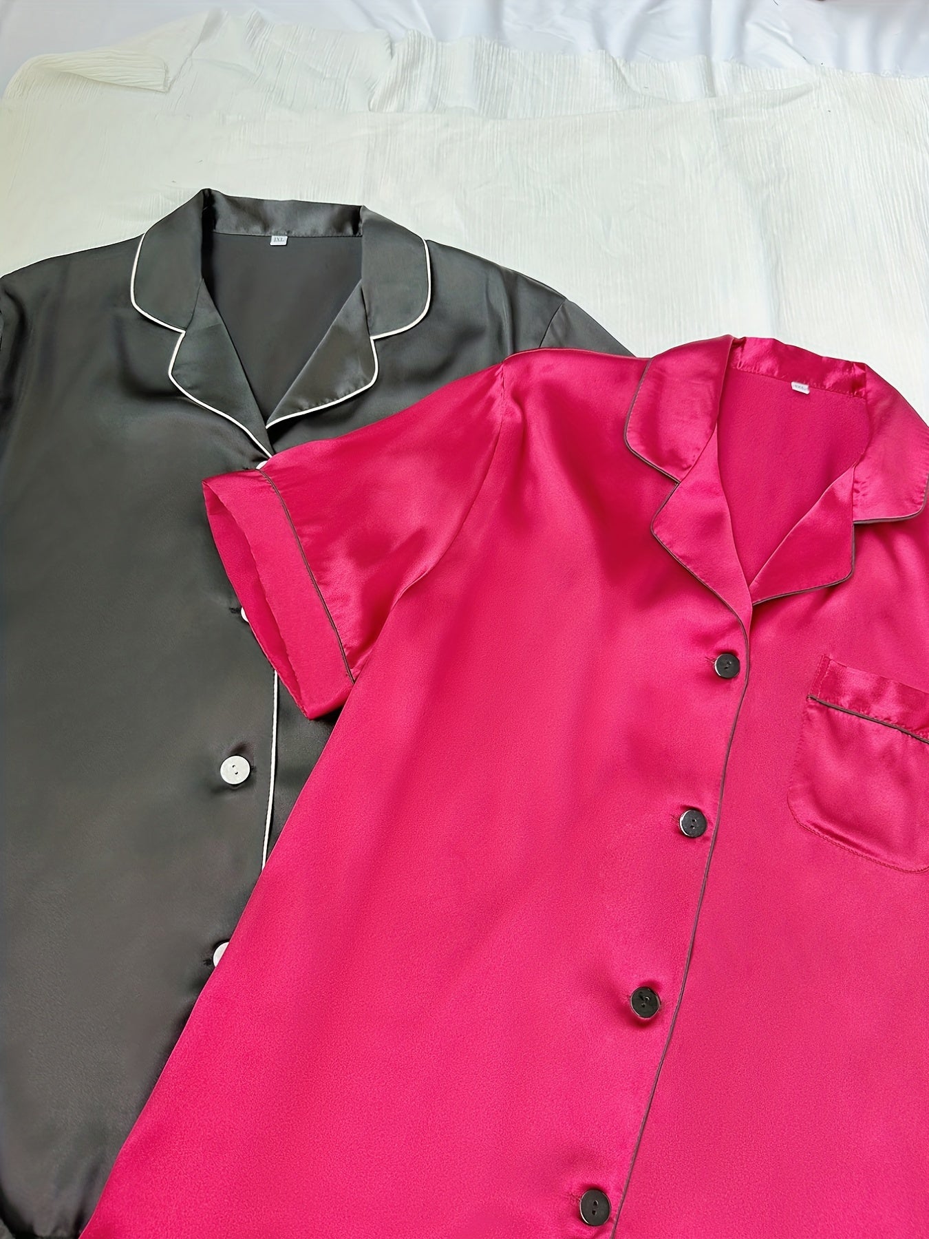 4 Pack Plus Size Pajama Set Women's Button Up