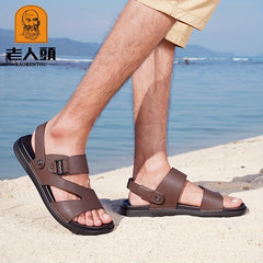 LAORENTOU Men's Beach Sandals Quick Drying Non-Slip Comfy Slides