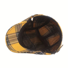 British Style Classic Plaid Vintage Beret Print Casual Cap