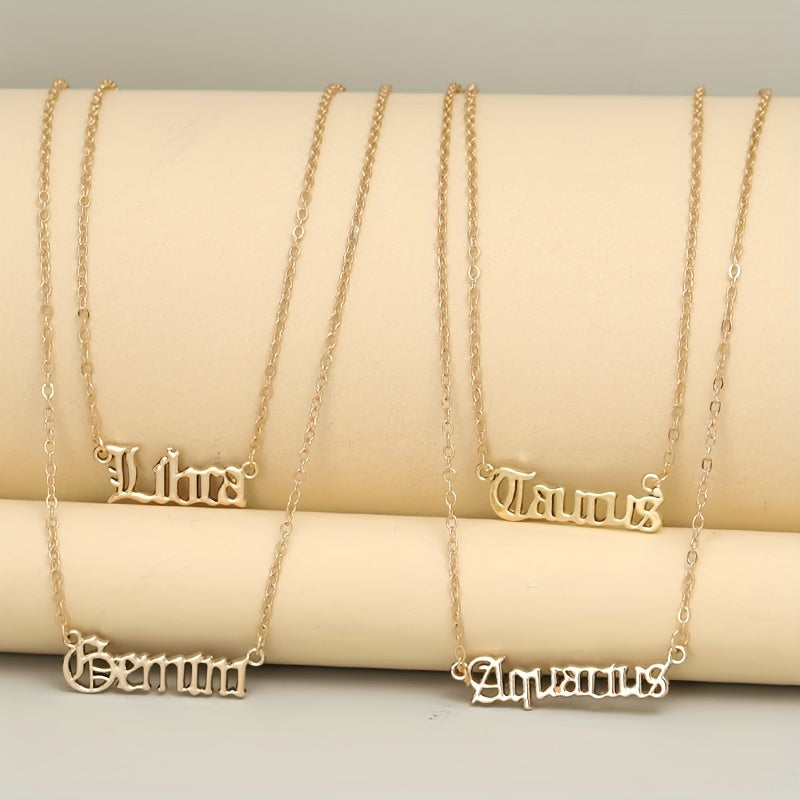 Golden Plated 12 Constellations Pendant Necklace