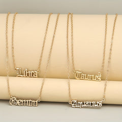 Golden Plated 12 Constellations Pendant Necklace