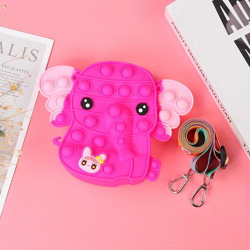 Elephant Silicone Coin Purse Bubble Pinching Crossbody Bag