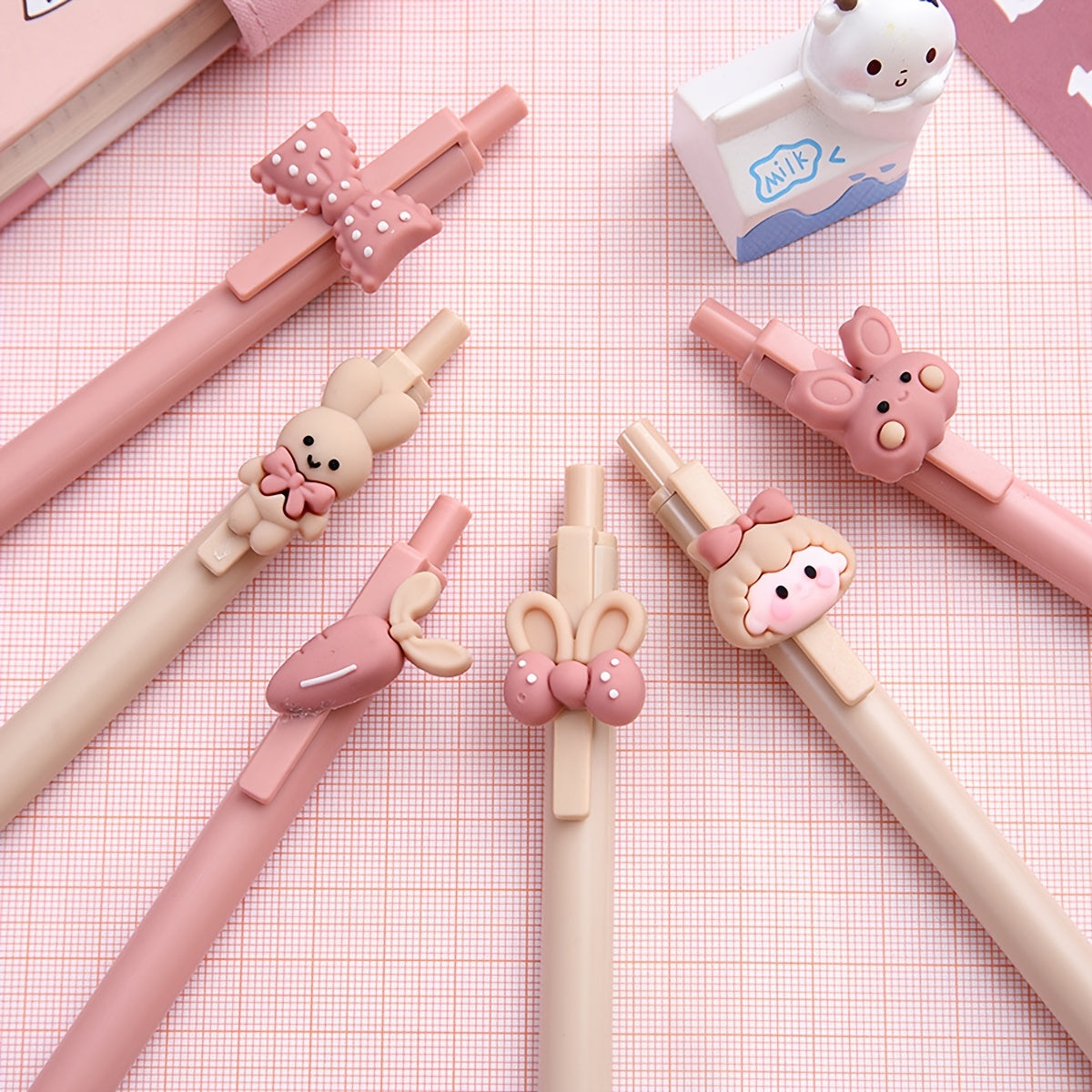 6pcs Rabbit Girl Gel Pens 0.5mm Refill for Writing