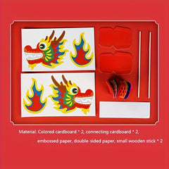 8pcs DIY Paper Dragon Dance Materials Set