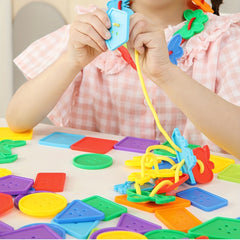 35pcs Baby Geometric Stringing Educational Building Blocks Threading Toys