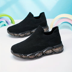 Boy's Woven Knit Sock Shoes Non Slip Sneakers Outdoor Activities