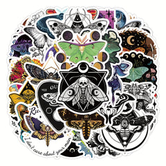 50pcs Ghost Moth Cartoon Stickers For Helmet Water Bottles Laptop Car Decal