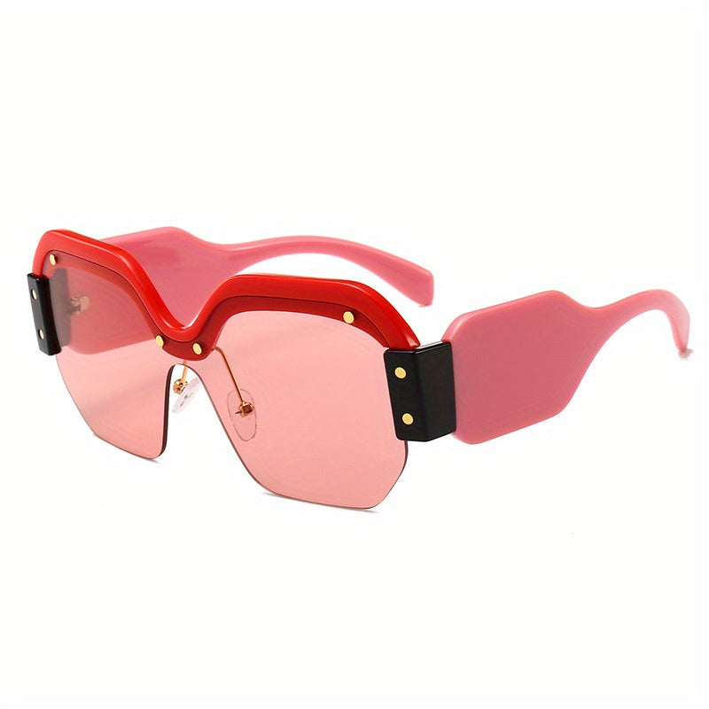 Y2K Semi Rimless Candy Block Sunglasses UV400