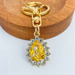 Rose Keychain Crystal Rhinestone Encrusted Bags Wallets Car Keys Pendant