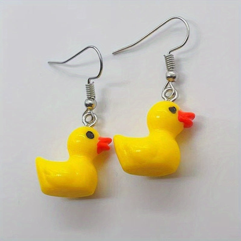 Yellow Duck Earrings - Quirky and fun animal-themed jewelry
