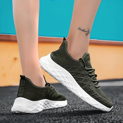 Soft Thick Sole Shock Absorption Running Shoes Mesh Breathable Lightweight