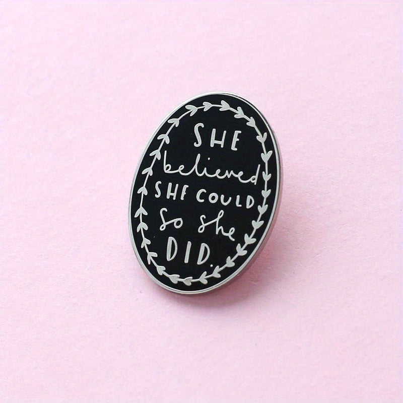 Graduation Enamel Brooch Lapel Pin Inspirational She Believed She Could