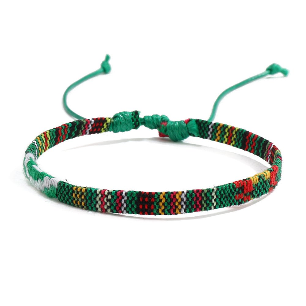 Colorful Bohemian Linen Woven Friendship Bracelet
