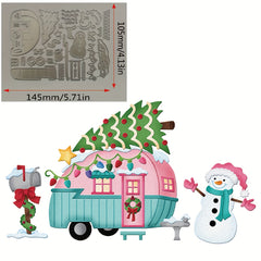 1pc Christmas Fireplace Dog Car Metal Cutting Dies for DIY Cards Scrapbooking