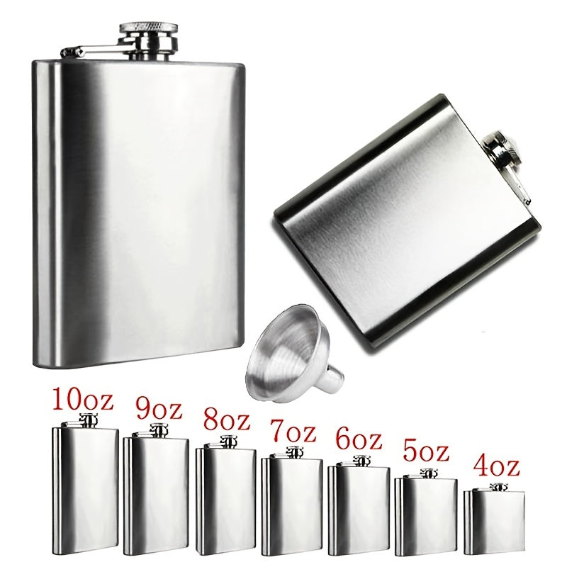 1pc Stainless Steel Hip Flask Alcohol Whiskey Liquor Pocket Flask