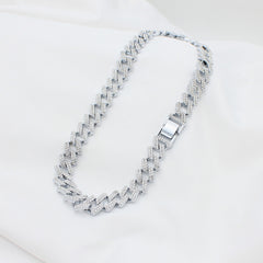 Cuban Link Rhinestone Chain Necklace