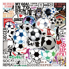 100Pcs Soccer Stickers Waterproof for Laptop Water Bottles