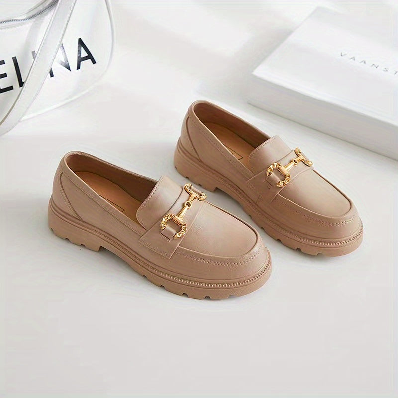 Women's Closed Toe Slip On Loafers with Metal Decor Shoes