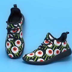 Printed Halloween Horror Eyes High Top Sneakers