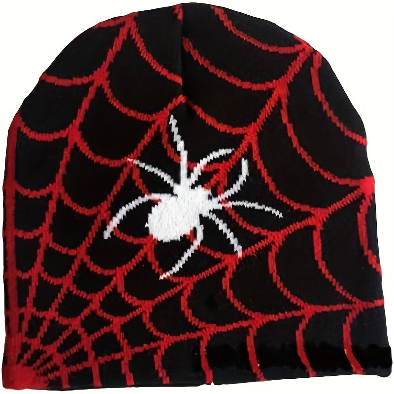Hip Hop Spider Jacquard Beanie Gothic Unisex Skull Cap Y2K