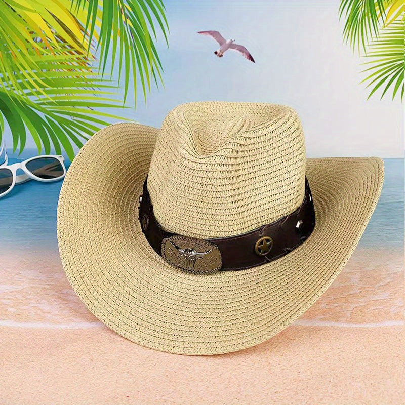 Breathable Sunshade Bison Cowboy Hat for Outdoor Activities
