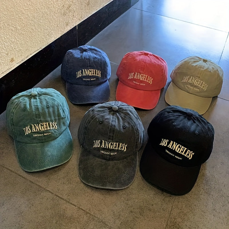 LA Embroidered Distressed Baseball Cap Adjustable Dad Hat