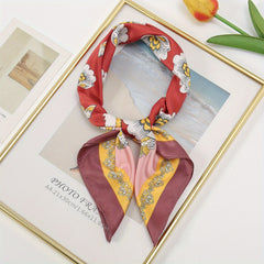Paisley Geometric Print Bandana Satin Square Scarf Neckerchief Head Wrap