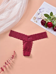 3 Pack Plus Size Lace Trim Low Rise Panties Set