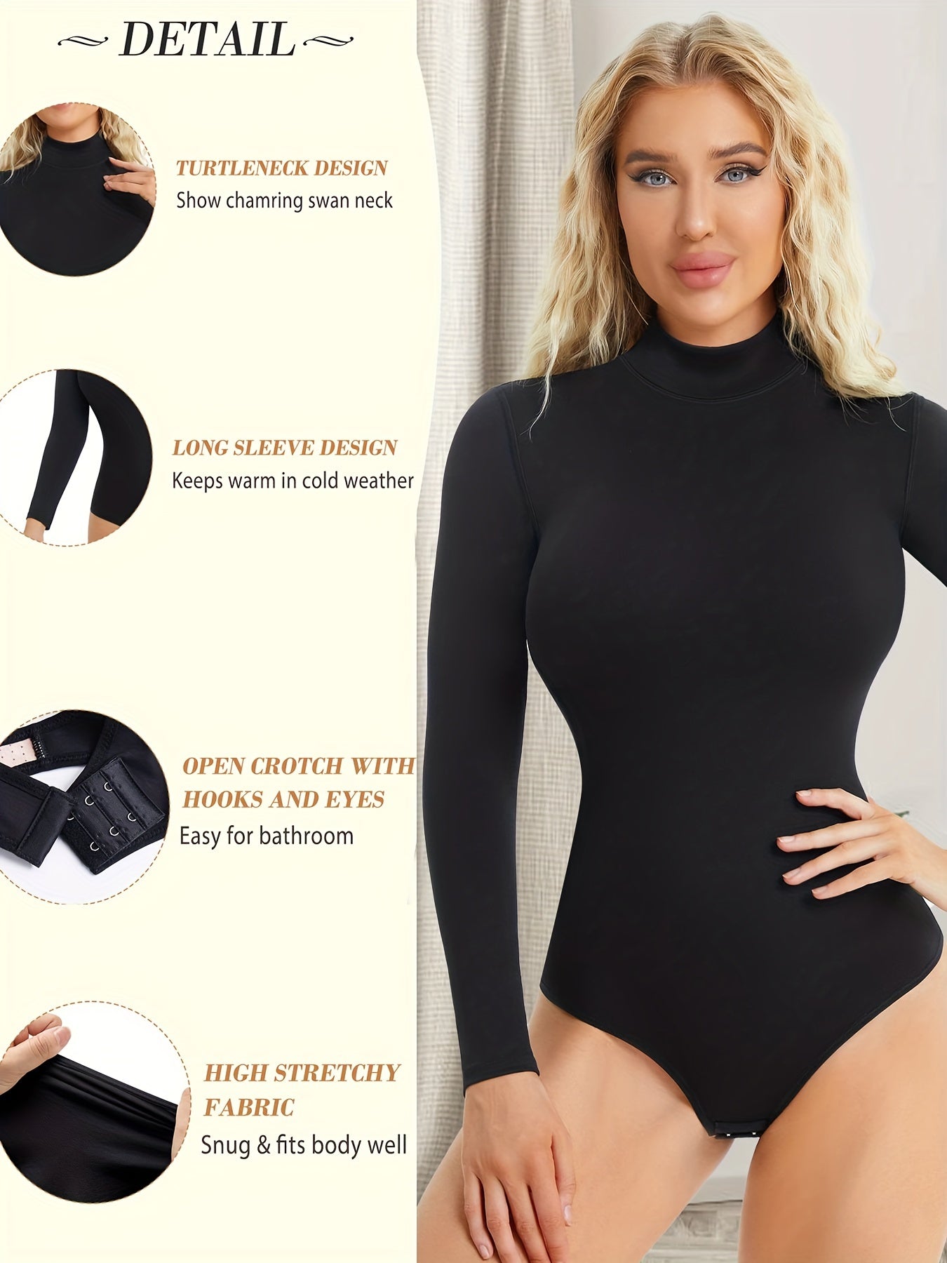 Seamless Shaping Bodysuit Long Sleeve Tummy Control Slimming Body Shaper