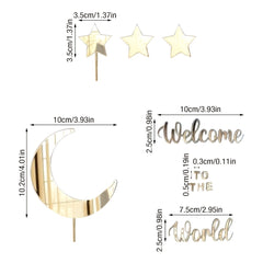Moon & Stars Cake Topper for Dessert Table Decor