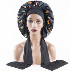 Satin Bonnet with Adjustable Ties Flexible Headband Hair Turban
