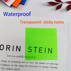Transparent Sticky Notes Waterproof Memo Paper Size 7 Combination Pack