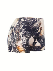 Plus Size Sexy Shorts Women's Plus Art Letter & Monster Print