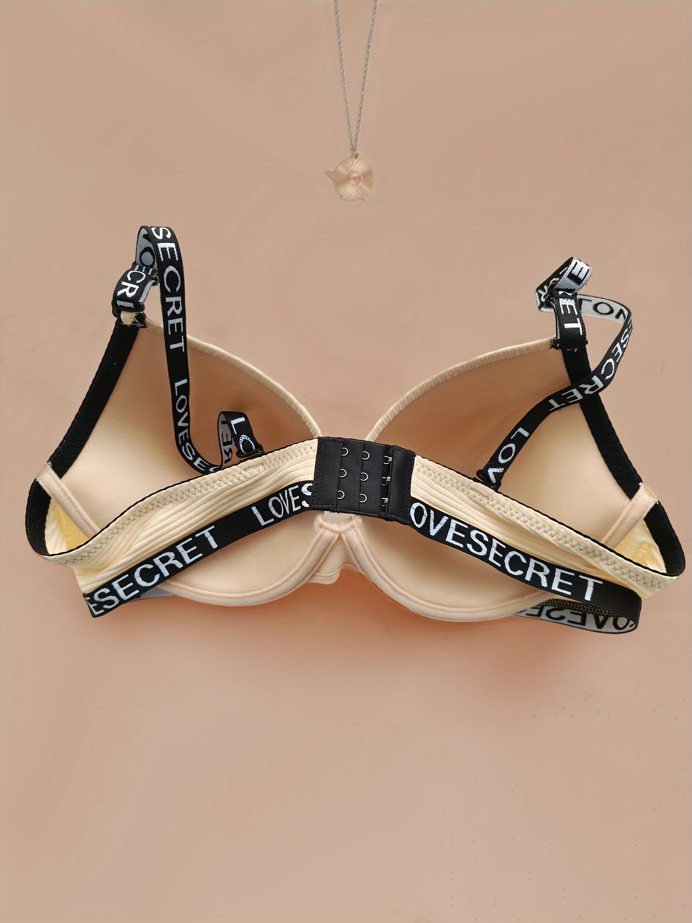 Letter Straps Push Up Bra Comfy & Breathable Everyday Bra Women's Lingerie