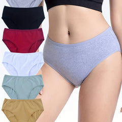 6pcs Comfy Solid Briefs Stretchy Intimates Panties