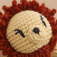 Handwoven Lion Rattle Toy Soft Plush Baby Bell Toy
