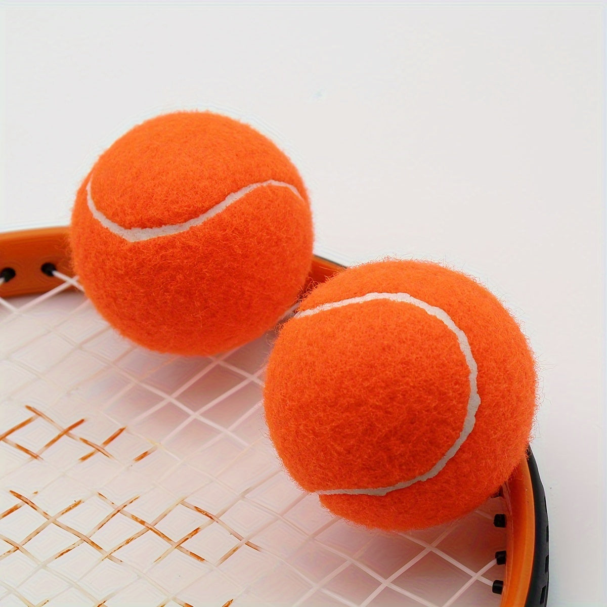 2pcs Durable Rubber Tennis Balls with Mesh Bag for Beginners Training