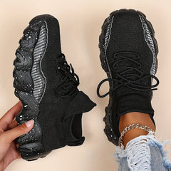 Women's Lace-Up Sports Shoes Lightweight Sock Shoes