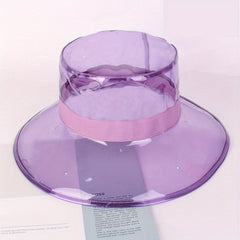 Clear Bucket Hat Women Sun Visor Waterproof Rain Transparent Plastic Wide Brim