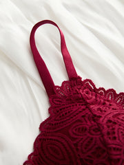 3pcs Contrast Lace Wireless Bras Women's Lingerie