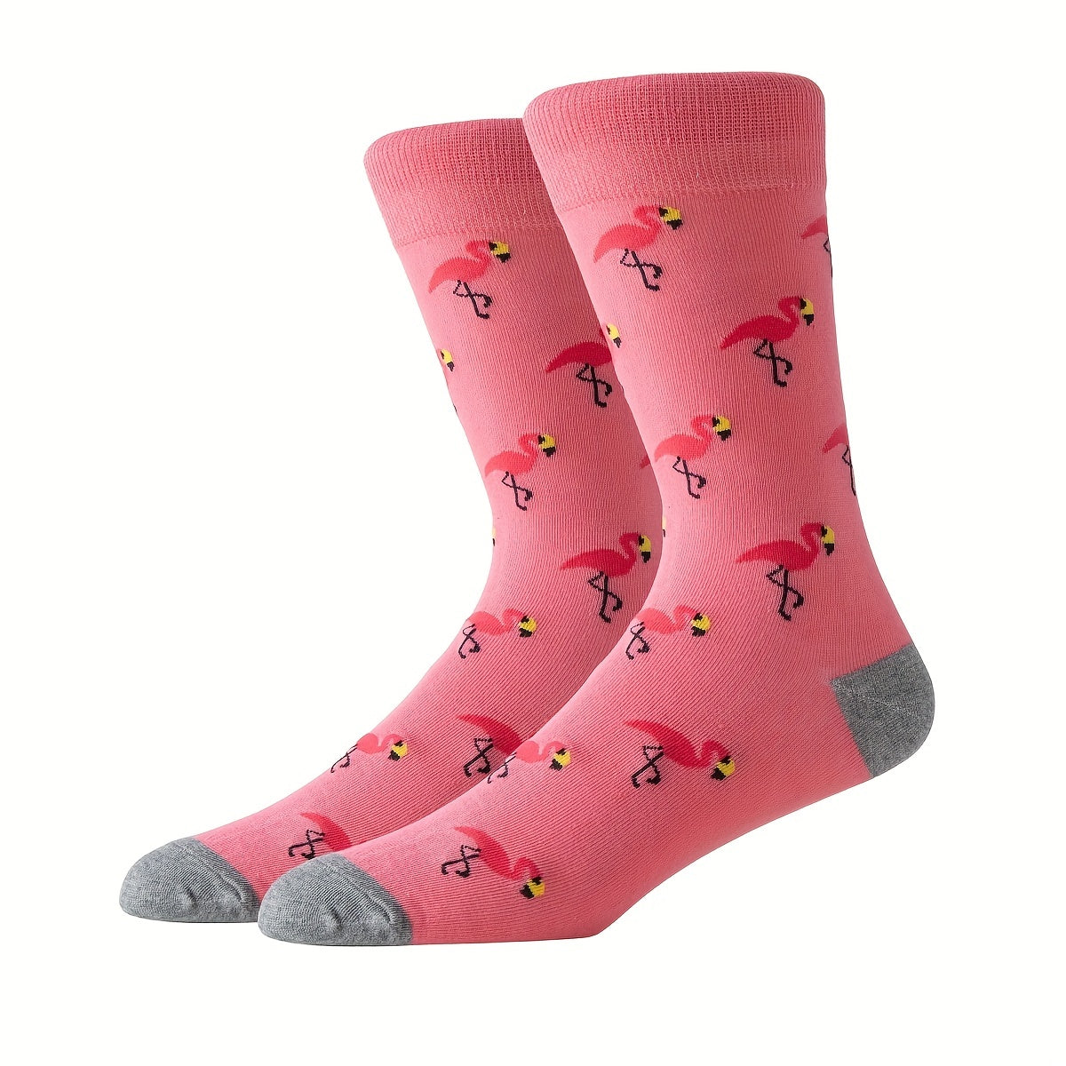 3 Pairs Flamingo Print Socks Women's Mid Tube Stockings