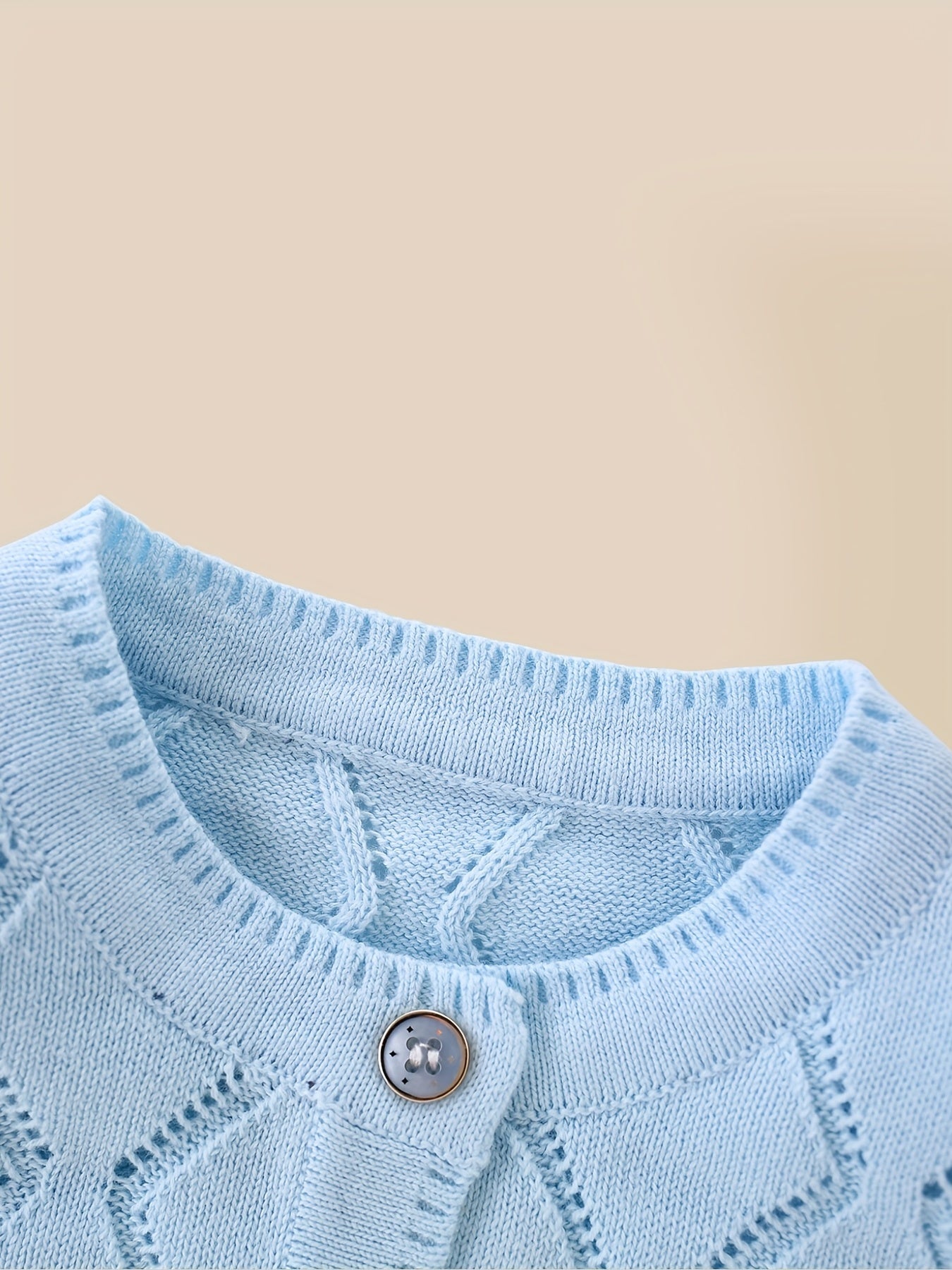 Toddler Baby Knit Cotton Cardigan Button Up Crew Neck Casual Sweater